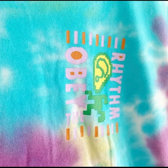 OBEY THE RHYTHM 2 TIE DYE TEE SHIRT M & L - Picture 2 of 4